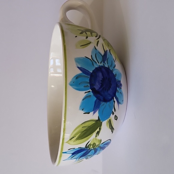 Genuine Ironstone Ware Hand Painted Blue Flowers Coffee Cup Soup Mug Japan - Picture 1 of 12